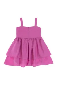 US Polo Assn. Girls' Fuchsia Frilly A-Form Sleeveless Weaving Dress - Image 4