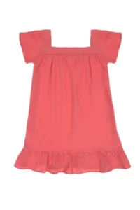 US Polo Assn. Girls' Pink Short Sleeve Muslin Material Weaving Dress - Image 4