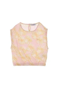 US Polo Assn. Girls' Light Pink Floral Patterned Sleeveless Shirt - Image 4