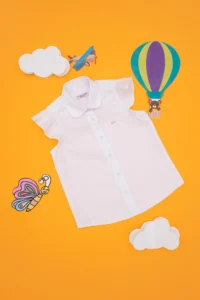 US Polo Assn. Girls' White Ruffle Sleeve Detailed Cotton Shirt - Image 3