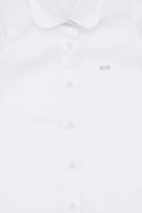 US Polo Assn. Girls' White Ruffle Sleeve Detailed Cotton Shirt - Image 6