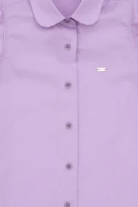 US Polo Assn. Girls' Lilac Ruffle Sleeve Detailed Cotton Shirt - Image 6