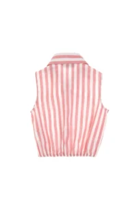 US Polo Assn. Girls' Pink Striped Sleeveless Shirt - Image 5