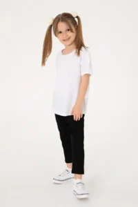 US Polo Assn. Girls' Black 3/4 Size interlock Leggings - Image 2