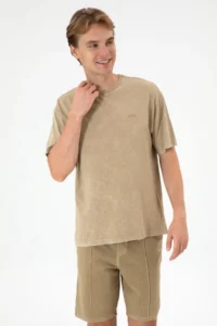 US Polo Assn. Men comfort Fit Crew Neck Khaki Washable T-Shirt - Image 2