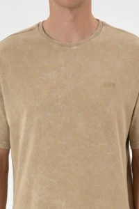 US Polo Assn. Men comfort Fit Crew Neck Khaki Washable T-Shirt - Image 6