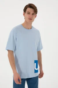 US Polo Assn. Men comfort Fit Crew Neck Light Blue T-Shirt - Image 3