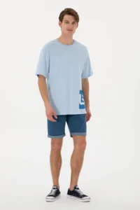 US Polo Assn. Men comfort Fit Crew Neck Light Blue T-Shirt - Image 4