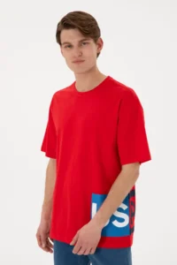 US Polo Assn. Men comfort Fit Crew Neck Red T-Shirt - Image 3