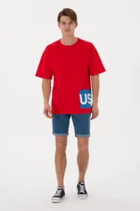US Polo Assn. Men comfort Fit Crew Neck Red T-Shirt - Image 4