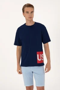 US Polo Assn. Men comfort Fit Crew Neck Navy Blue T-Shirt