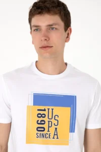 US Polo Assn. Men Regular Fit Crew Neck White T-Shirt - Image 2