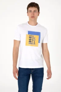 US Polo Assn. Men Regular Fit Crew Neck White T-Shirt - Image 3