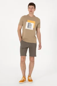 US Polo Assn. Men Regular Fit Crew Neck Khaki T-Shirt - Image 4