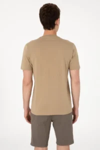 US Polo Assn. Men Regular Fit Crew Neck Khaki T-Shirt - Image 5