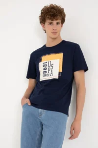 US Polo Assn. Men Regular Fit Crew Neck Navy Blue T-Shirt - Image 3