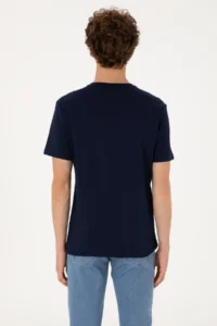 US Polo Assn. Men Regular Fit Crew Neck Navy Blue T-Shirt - Image 5