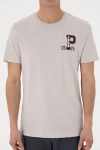 US Polo Assn. Men Regular Fit Crew Neck Light Gray T-Shirt - Image 6