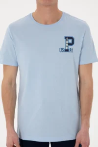 US Polo Assn. Men Regular Fit Crew Neck Light Blue T-Shirt - Image 6