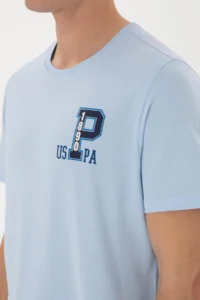 US Polo Assn. Men Regular Fit Crew Neck Light Blue T-Shirt - Image 7