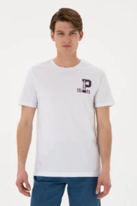 US Polo Assn. Men Regular Fit Crew Neck White T-Shirt