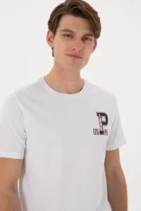 US Polo Assn. Men Regular Fit Crew Neck White T-Shirt - Image 2