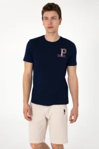 US Polo Assn. Men Regular Fit Crew Neck Navy Blue T-Shirt