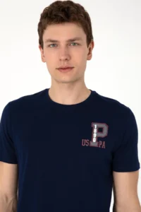 US Polo Assn. Men Regular Fit Crew Neck Navy Blue T-Shirt - Image 2