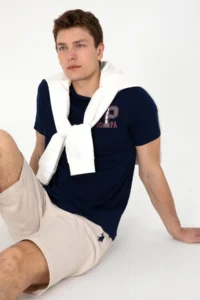 US Polo Assn. Men Regular Fit Crew Neck Navy Blue T-Shirt - Image 3