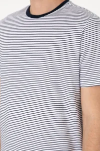 US Polo Assn. Men Regular Fit Crew Neck Navy Blue Striped T-Shirt - Image 7