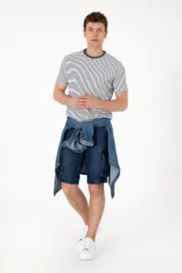 US Polo Assn. Men Regular Fit Crew Neck Black Striped T-Shirt - Image 4