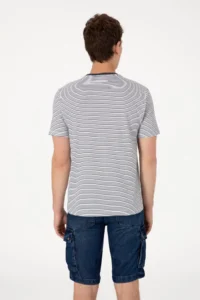 US Polo Assn. Men Regular Fit Crew Neck Black Striped T-Shirt - Image 5