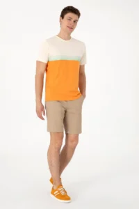 US Polo Assn. Men Regular Fit Crew Neck Orange T-Shirt - Image 4