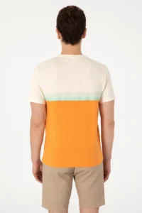 US Polo Assn. Men Regular Fit Crew Neck Orange T-Shirt - Image 5