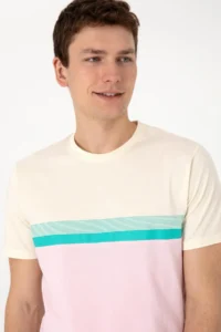US Polo Assn. Men Regular Fit Crew Neck Light Pink T-Shirt - Image 2