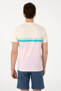 US Polo Assn. Men Regular Fit Crew Neck Light Pink T-Shirt - Image 5
