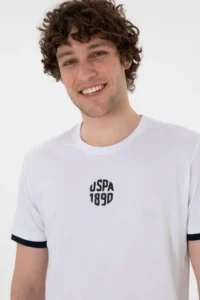 US Polo Assn. Men Regular Fit Crew Neck White T-Shirt - Image 2