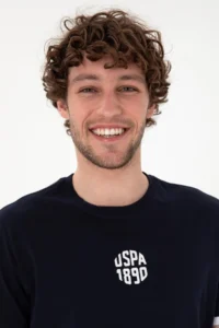 US Polo Assn. Men Regular Fit Crew Neck Navy Blue T-Shirt - Image 2