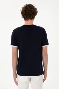 US Polo Assn. Men Regular Fit Crew Neck Navy Blue T-Shirt - Image 5