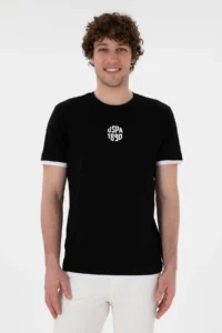 US Polo Assn. Men Regular Fit Crew Neck Black T-Shirt