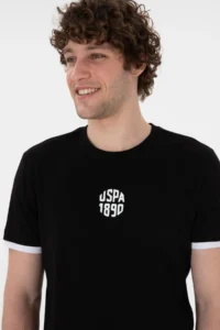 US Polo Assn. Men Regular Fit Crew Neck Black T-Shirt - Image 2