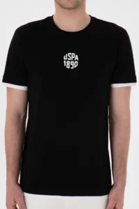 US Polo Assn. Men Regular Fit Crew Neck Black T-Shirt - Image 6