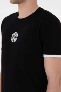 US Polo Assn. Men Regular Fit Crew Neck Black T-Shirt - Image 7
