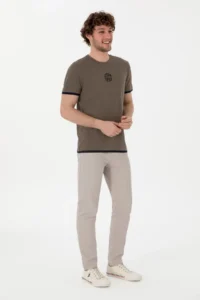 US Polo Assn. Men Regular Fit Crew Neck Mink T-Shirt - Image 4