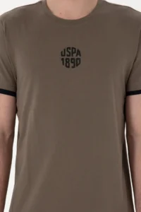 US Polo Assn. Men Regular Fit Crew Neck Mink T-Shirt - Image 6
