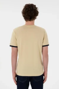 US Polo Assn. Men Regular Fit Crew Neck Light Khaki T-Shirt - Image 5