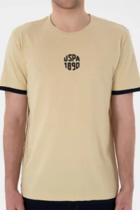 US Polo Assn. Men Regular Fit Crew Neck Light Khaki T-Shirt - Image 6