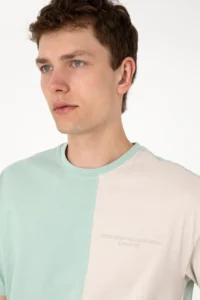 US Polo Assn. Men comfort Fit Crew Neck Aqua Green T-Shirt - Image 2