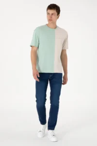 US Polo Assn. Men comfort Fit Crew Neck Aqua Green T-Shirt - Image 4