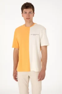 US Polo Shirt Assn. Men comfort Fit Crew Neck Orange T-Shirt - Image 3